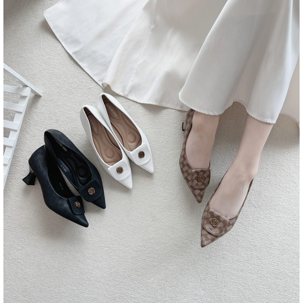 รองเท้าคัทชู High Heels 1.5 นิ้ว รองเท้าKaimooksissy 362-3