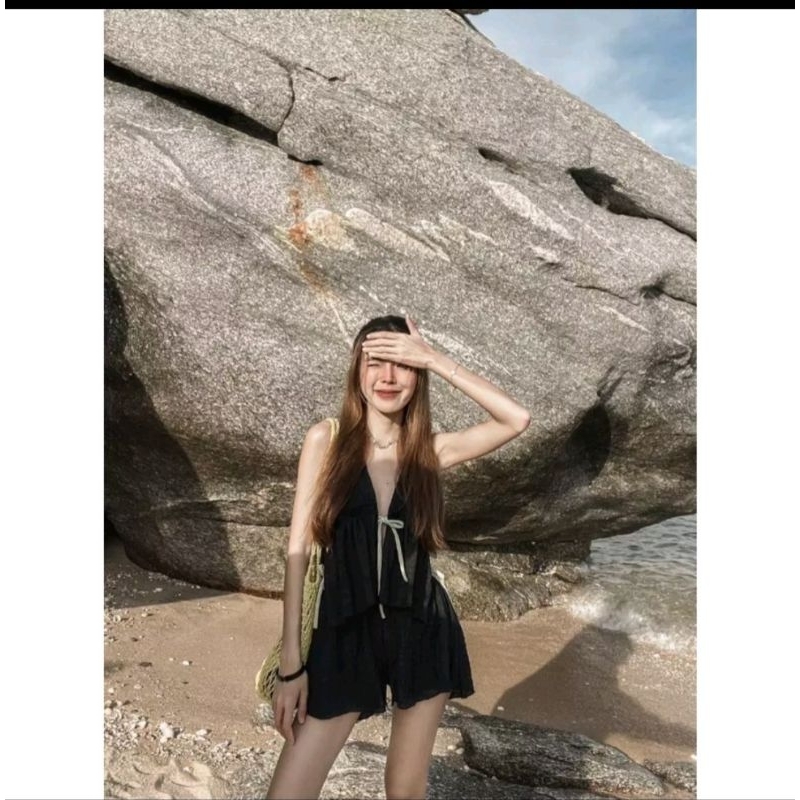 ชุดเซท2 ชิ้น สีดำงานป้ายpitcha-42 มือ1 ไซต์M