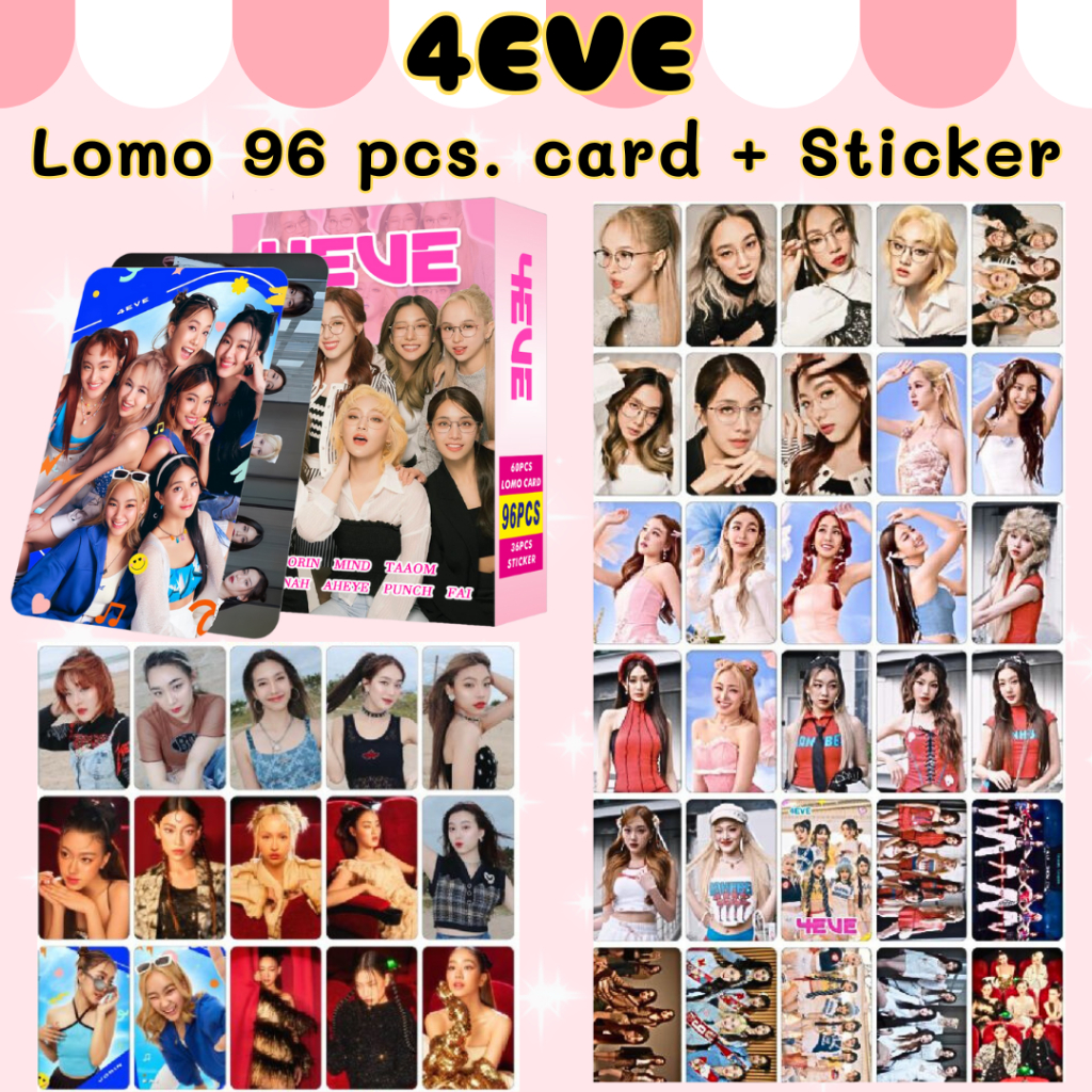 พร้อมส่ง 4EVE Lomo Card 96 pcs. พิมพ์สี 2 ด้าน พร้อม Sticker 36 รูป โลโม่การ์ด 60 ใบ