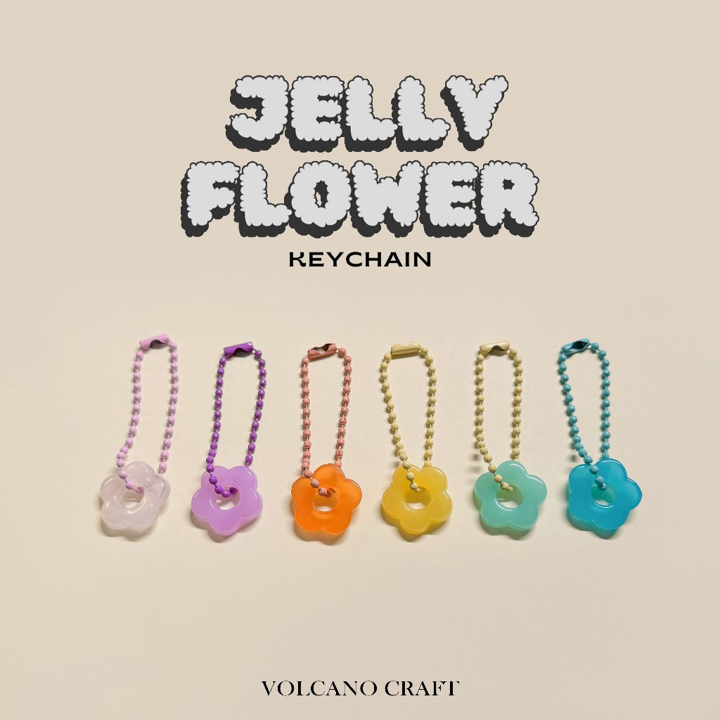 Jelly Flower Keychain พวงกุญแจดอกไม้น่ารัก 6 สี จี้ดอกไม้เกรดเอ💖 สำหรับแขวนกระเป๋า ของขวัญ ของชำร่วย ของแจก ของปัจฉิม