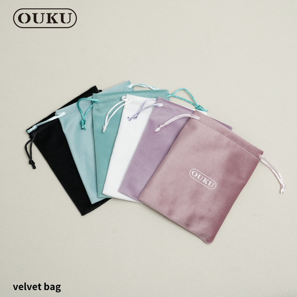 กระเป๋าหูรูดผ้ากำมะหยี่ OUKU VELVET BAG กระเป๋าผ้ากำมะหยี่ สําหรับพาวเวอร์แบงค์ สายชาร์จ พกพาสะดวก