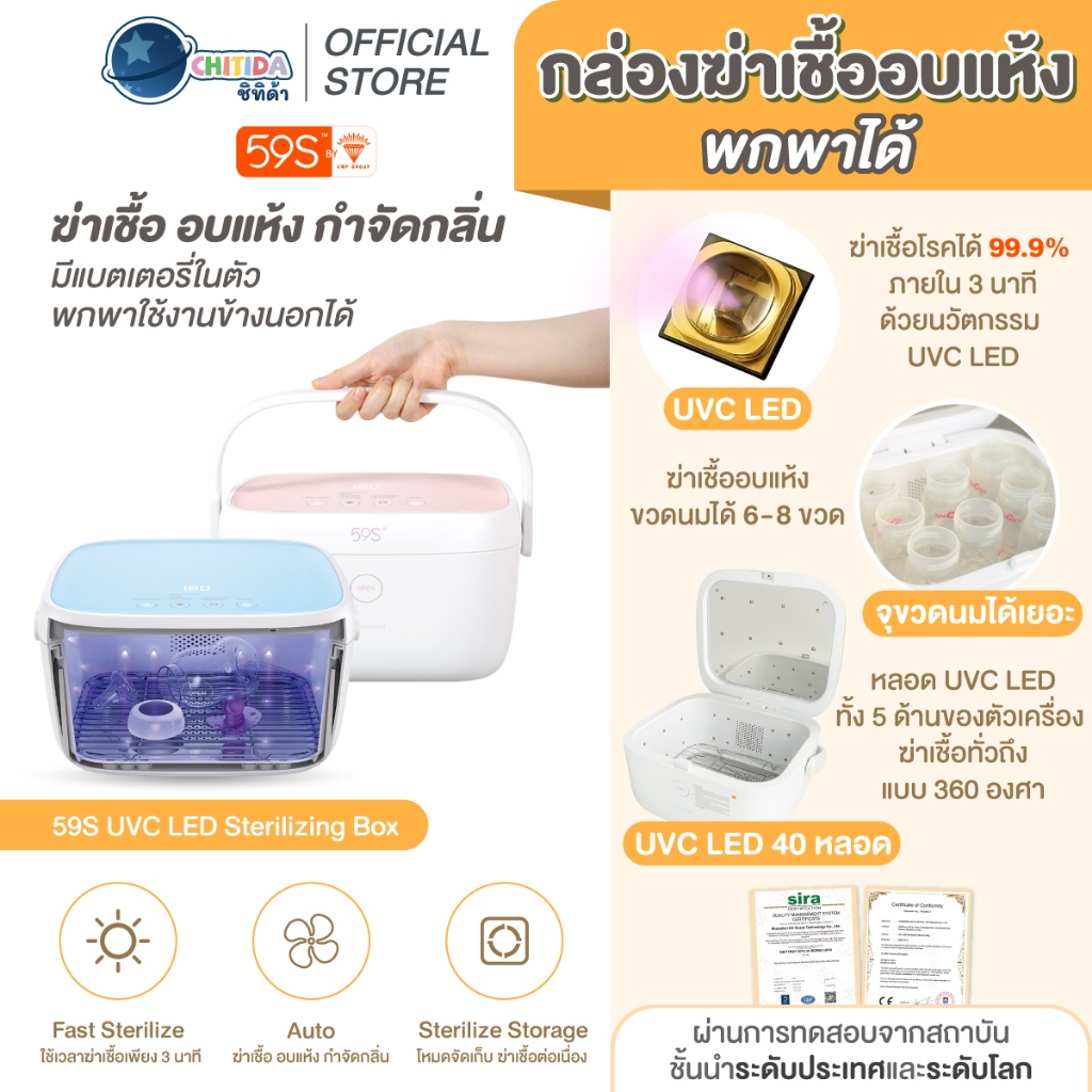 59S กล่องฆ่าเชื้อ UVC LED อเนกประสงค์  UVC LED STERILIZING BOX รุ่น T5