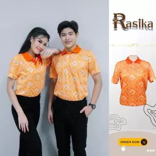 เสื้อโปโลสีส้ม Rasika ลายพระราชทาน โดดเด่นไม่ซ้ำใคร! ผ้าคุณภาพพรีเมียม นุ่มสบาย ไม่ต้องรีด ยับยาก!