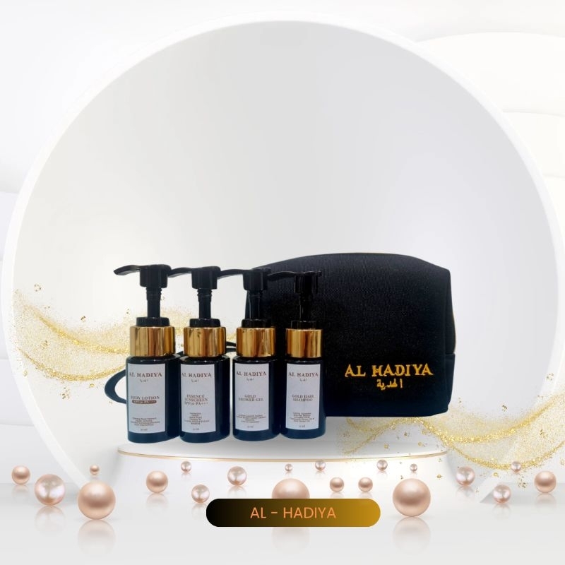 ชุดผลิตภัณฑ์บำรุงผิวหน้าละผิวกาย สำหรับ ฮัจย์และอุมเราะห์ AL-HADIYA Hajj Pack Travel Kit เซ็ต 4 ชิ้น