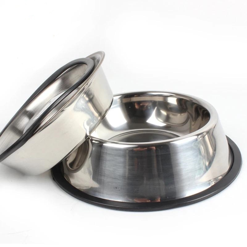 ชามอาหารสัตว์เลี้ยงแสดงตนเลส กันการลี่นไถล ขนาด 22cm/26cm/30cm Stainless Steel Dog Bowl with Rubber Base รูปที่ 7