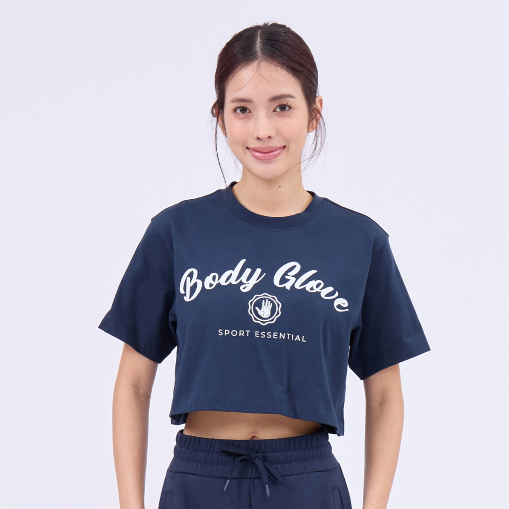 BODY GLOVE SC ESSENTIAL Women Crop Crew Neck Tee เสื้อครอปผู้หญิงสีกรมท่า
