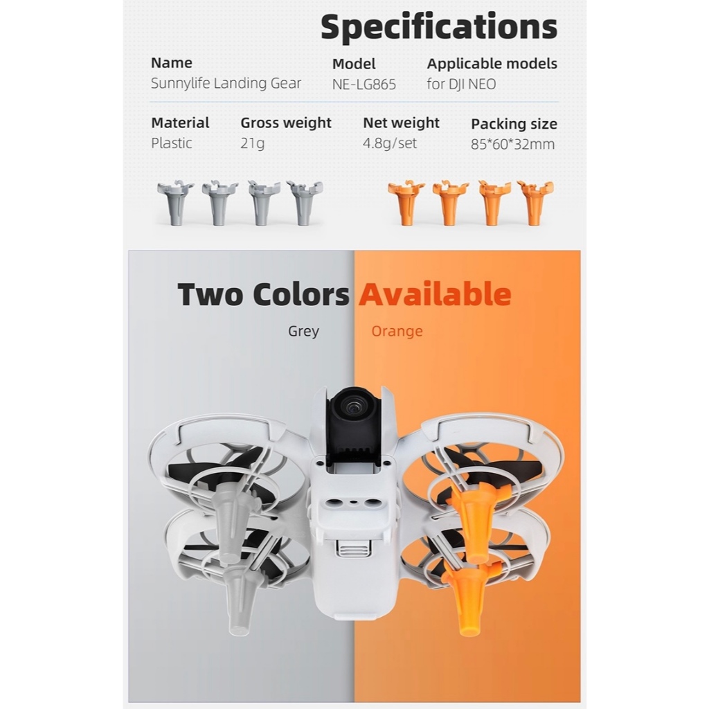 Sunnylife DJI NEO Landing Gear Extensions Heightened Gears Support Leg Accessories