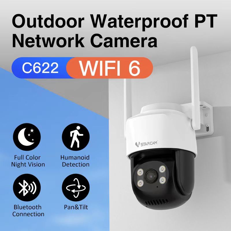 Vstarcam C622  ใหม่2024 ความละเอียด 3 ล้านพิกเซล กล้องวงจรปิดไร้สาย กล้องนอกบ้าน Outdoor มีAI+ คนตรวจจับสัญญาณเตือน