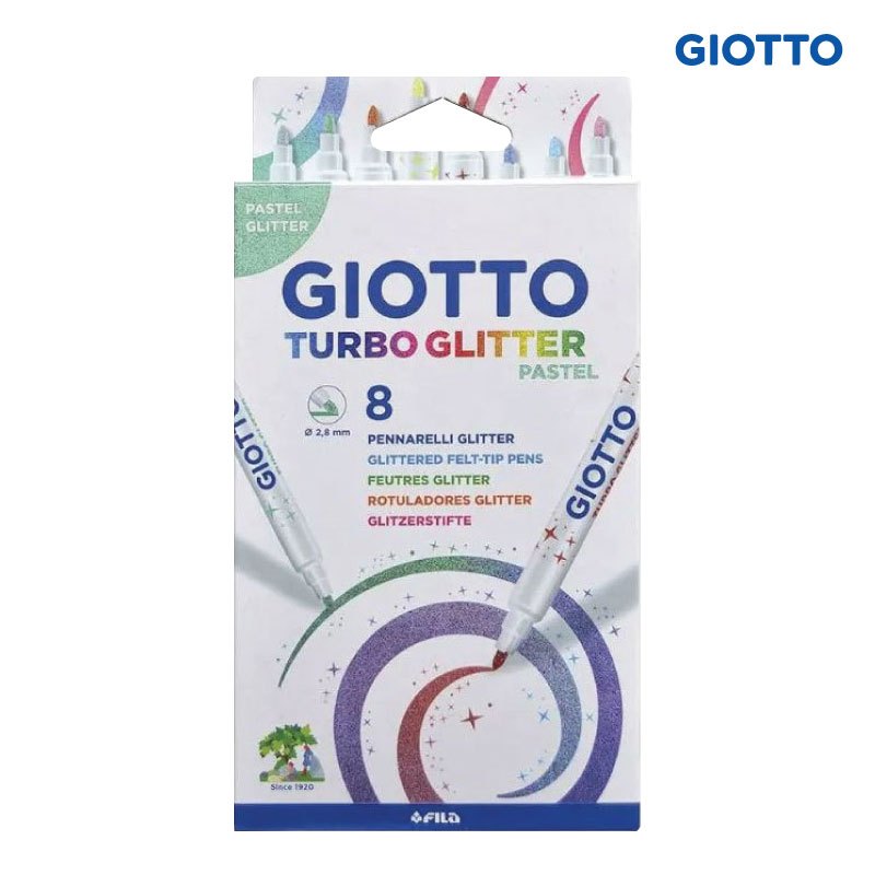 ปากกาเมจิกกากเพชรสีพาสเทล (GIOTTO Turbo Glitter Pastel)