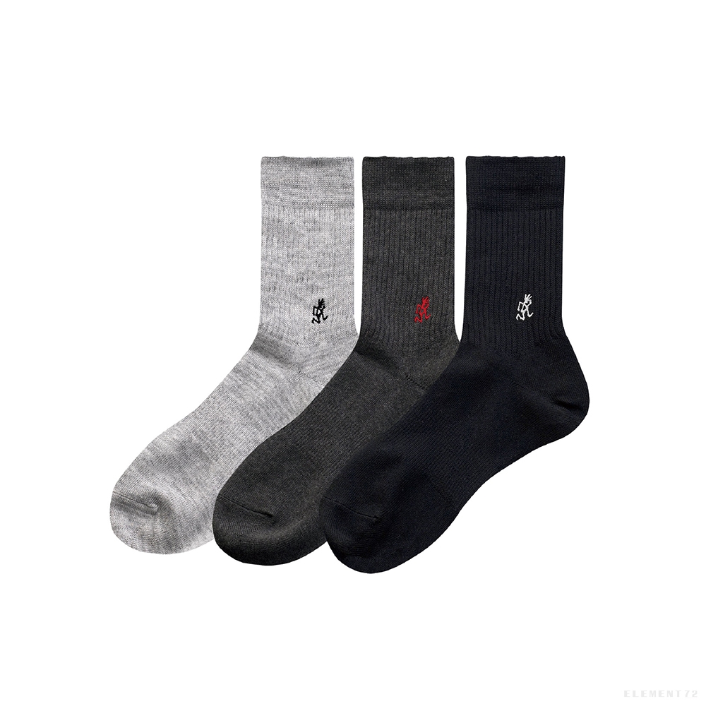 Gramicci ถุงเท้า UNISEX BASIC CREW SOCKS (3sets) #25-27CM