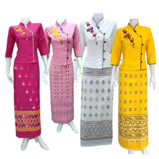 ชุดพื้นเมืองปักดอกสร้อย เสื้อผ้าผู้หญิง ใส่ได้ทุกเทศกาล