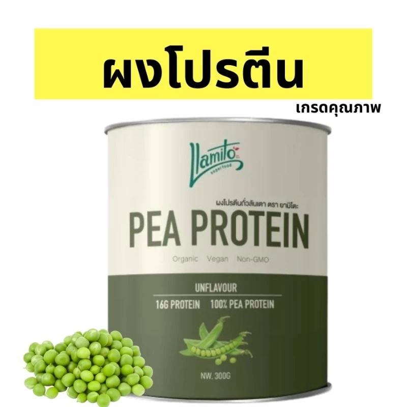 ผงโปรตีนถั่วลันเตาออร์แกนิค Organic Pea Protein Powder 300g