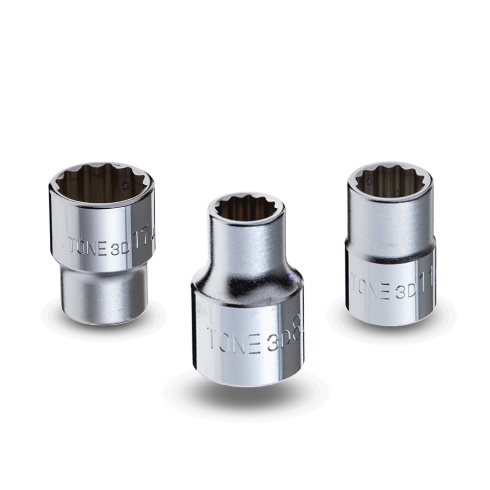 TONE ลูกบล็อก 12เหลี่ยมขนาด 3/8" รุ่น 3D - Socket 12Pt. 3/8" Model 3D