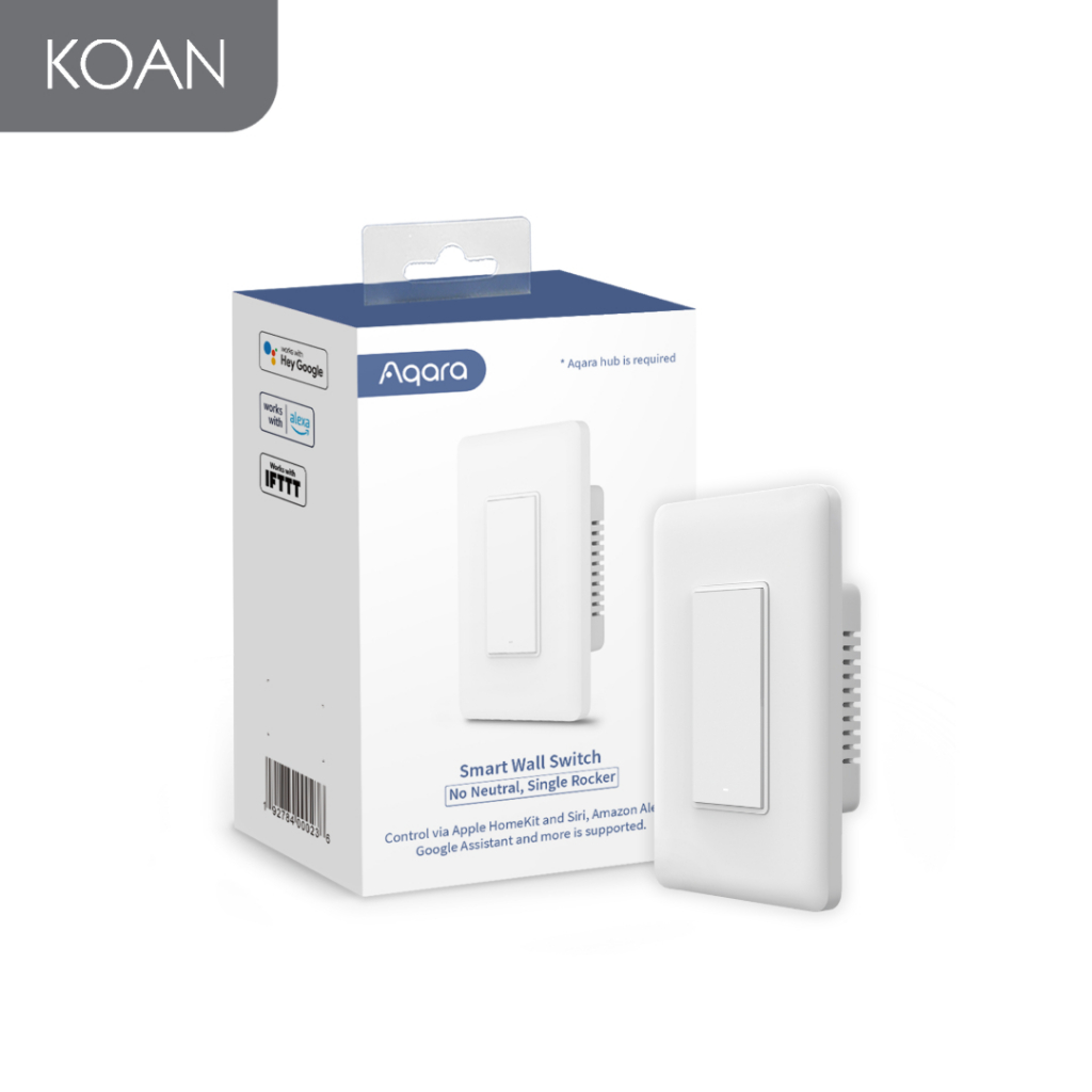 สวิตช์อัจฉริยะ Aqara Smart Wall Switch H1 US [Single, Double] No Neutral , With neutral - White