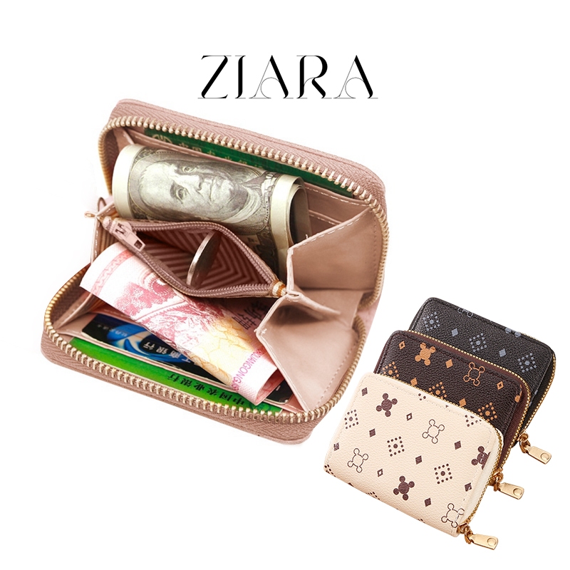 ZIARA กระเป๋าสตางค์มัลติฟังก์ชันแบบซิปใหม่ กระเป๋าใบขับขี่ กระเป๋าใส่บัตรขนาดใหญ่ เหมาะสำหรับผู้ชายและผู้หญิงcoin wallet