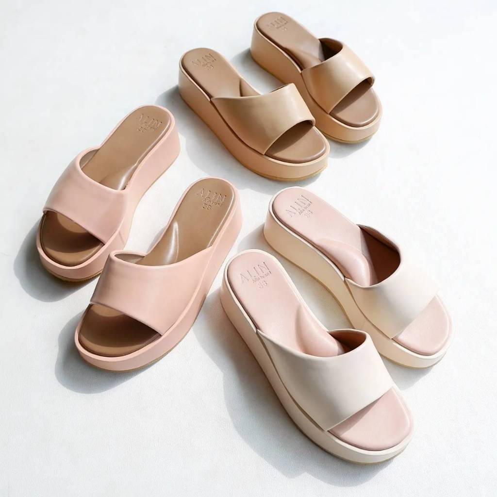 ALINBRAND รองเท้าส้นตึก สูง2 นิ้ว พื้นนิ่ม สบายเท้า รุ่นรามิ