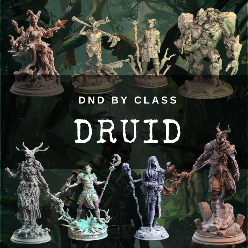 Druid Class I รวมโมเดลอาชีพ Druid (งานเรซิ่นสีเทา ฐาน 1 นิ้ว)