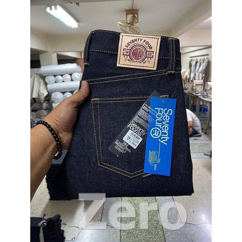 74denim 18oz รุ่นZEROมีทรงกะบอกเล็กและกะบอกตรง