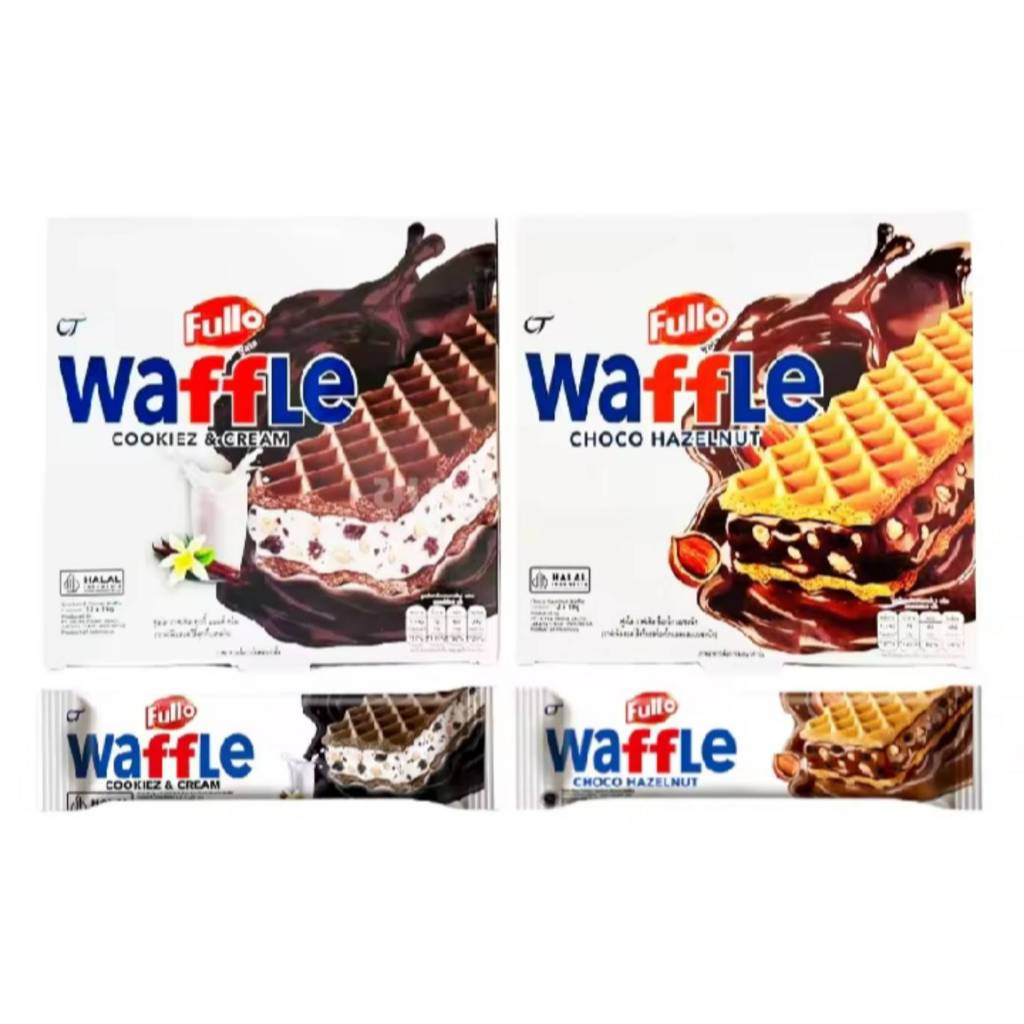 Fullo Waffle ฟูลโล วาฟเฟิล 19 กรัม x 12 ชิ้น มี 2 รสให้เลือก
