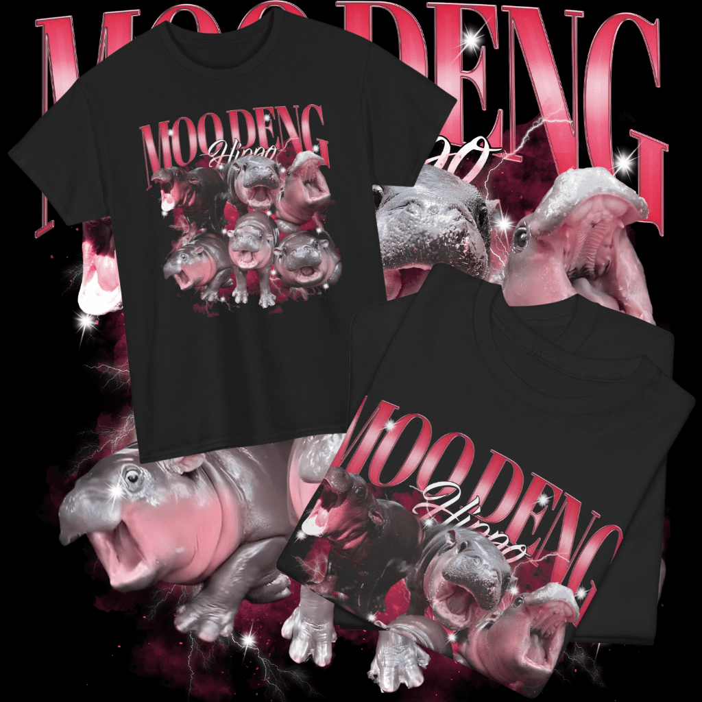 เสื้อยืด หมูเด้ง Bootleg สีแดง (Cotton 100%)