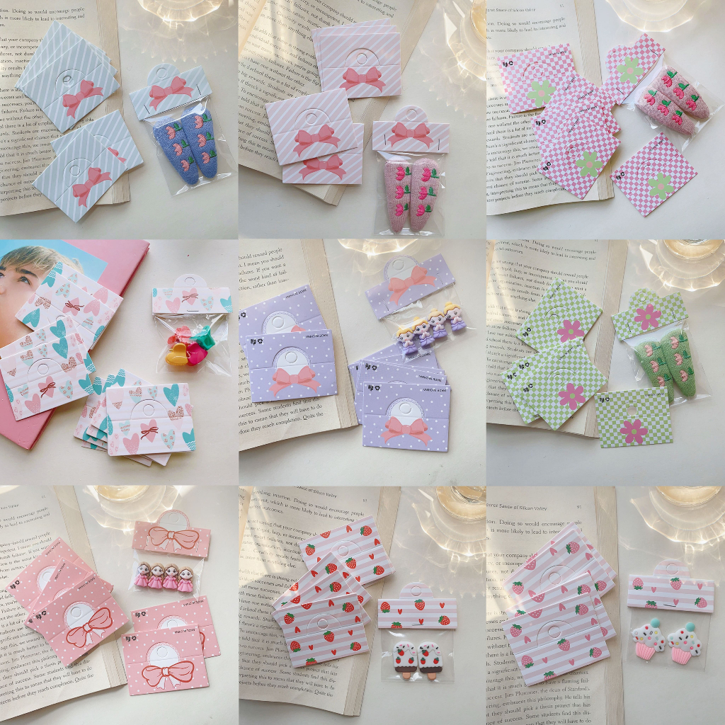 💟พร้อมส่ง💟ร้านไทย หัวกระดาษ กระดาษติดถุง ขนาด 6.2*5 cm ลายน่ารัก 50 แผ่น