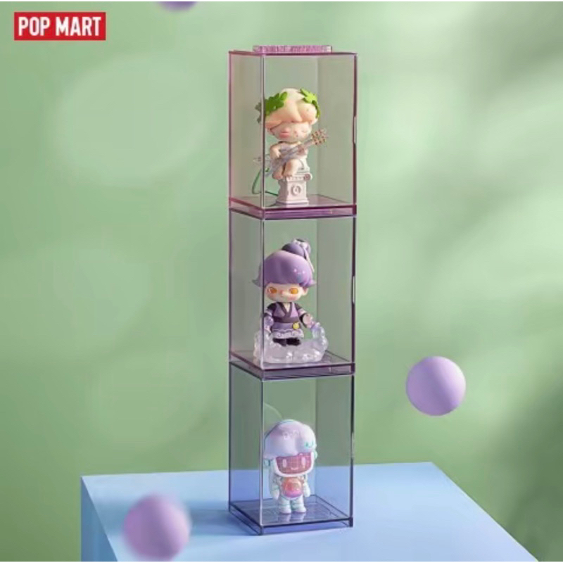 [ส่วนลด20-30%เหลือ 273.-พร้อมส่ง] POPMART Acrylic Display Box SET 1 กล่อง 3 ชิ้น (สี Dreamy Purple)
