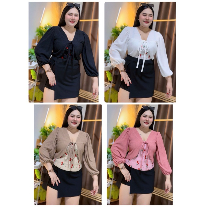 ถูกที่สุด เสื้อสาวอวบ🍒อก38-48🍒 รูปเชอรี่น่ารักสุดๆ