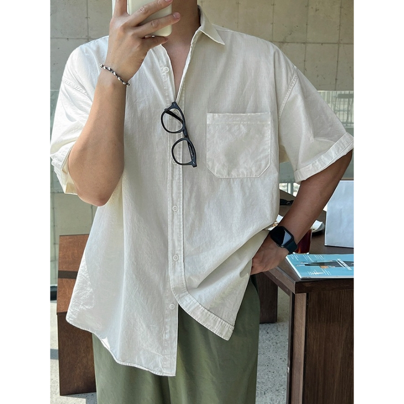 Minimalist Short-Sleeved Shirt เสื้อเชิ้ตแขนสั้น เสื้อเชิ้ตสไตล์มินิมอล สินค้าพร้อมส่ง‼️