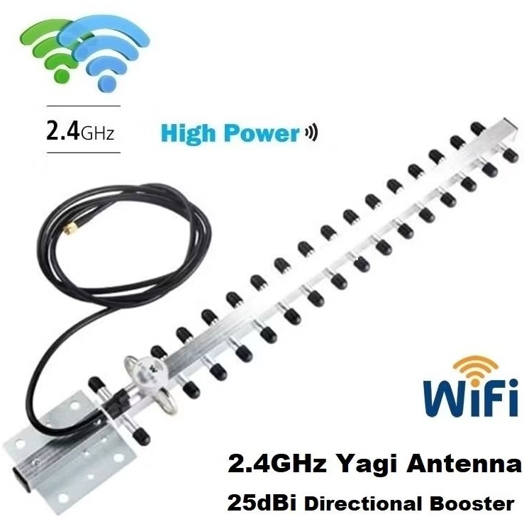 เสาอากาศ 25dBi Yag Wifi Booster Signal Antenna For Router Booster Amplifier