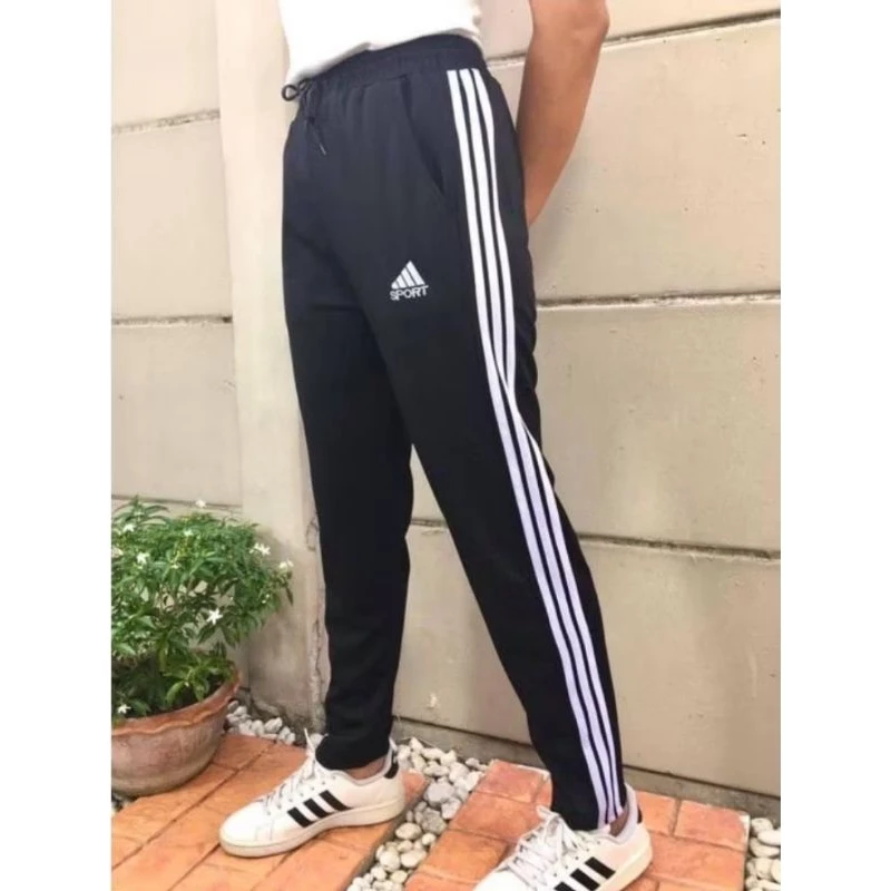 73กางเกงวอร์มขายาวผ้าลื่นมันเนื้อผ้าใส่บายกระเป๋าข้าง+เชือกรูดเอว