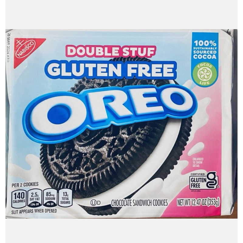 [ส่งด่วนจ้า] NABISCO OREO Double Stuff GLUTEN FREE Vanilla Chocolate Sandwich Cookies 12.47 oz