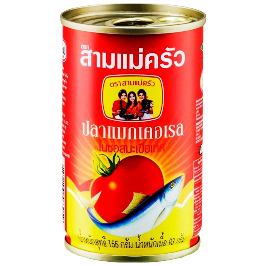 ตราสามแม่ครัว ปลากระป๋องฝาดึงแดง 155 กรัม