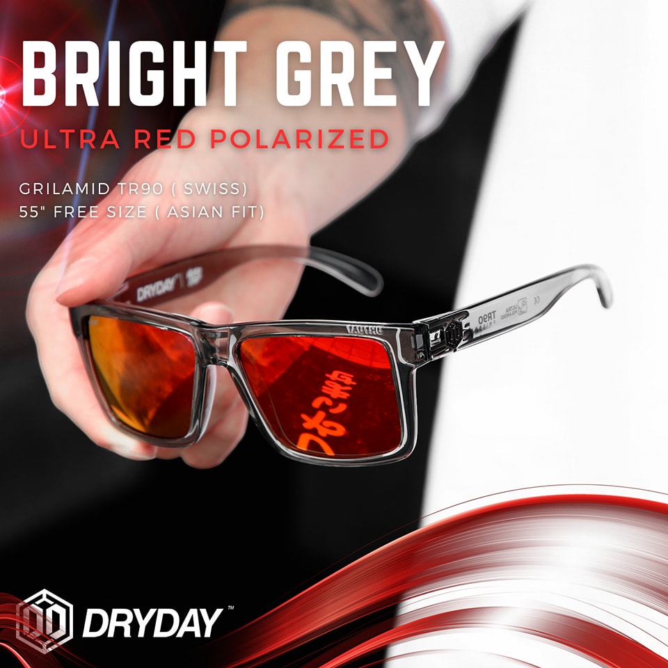 DRYDAY  BRIGHT GREY - RED POLA