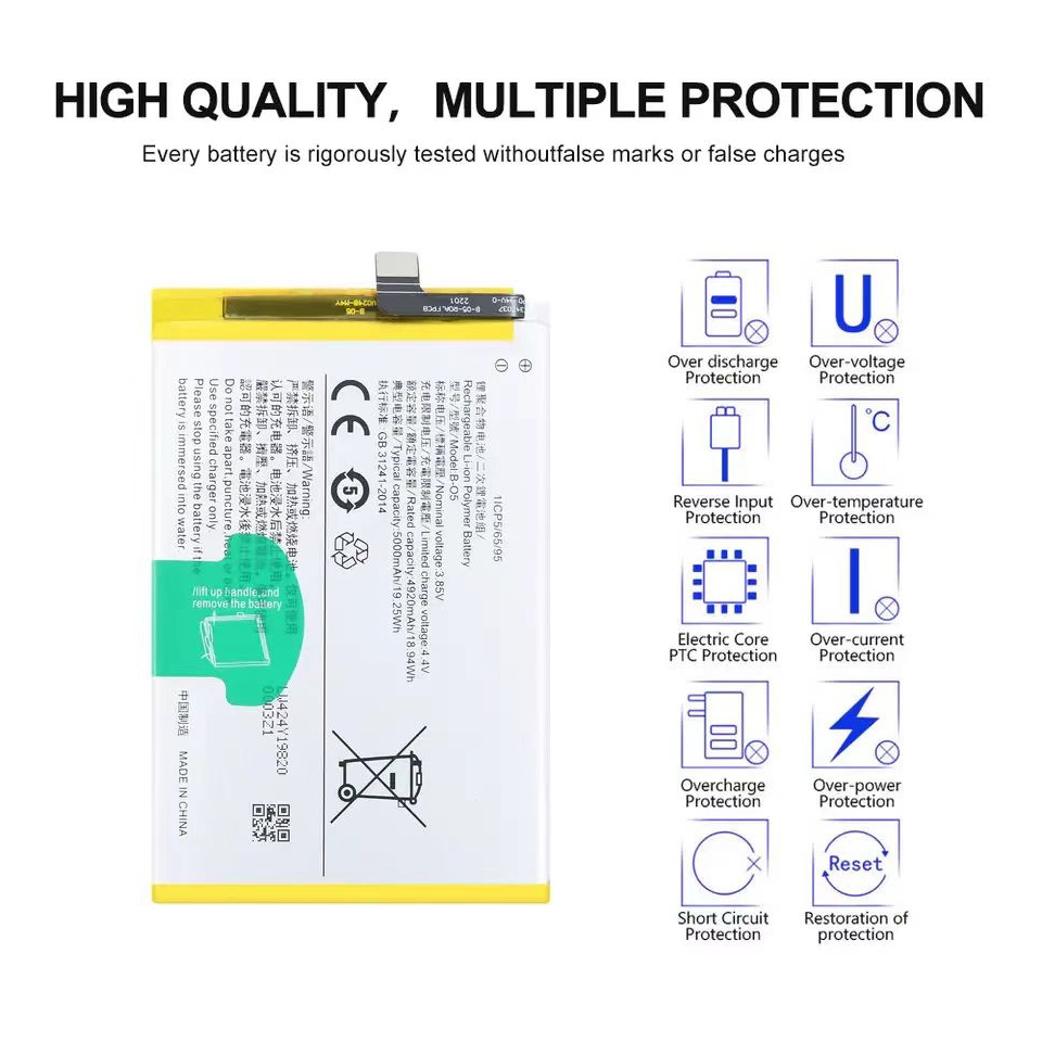 แบตเตอรี่ Y12S Y20 Y20i Y20s B-O5 Battery For Y12S Y20 Y20i Y20s B-O5 รับประกัน 6 เดือน