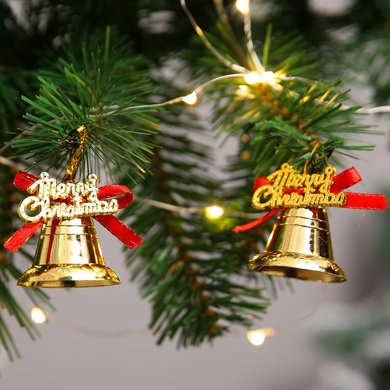 READY 9/12PC christmas decorationsต้นคริสต์มาตกแต่งอุปกรณ์คริสต์มาสระฆังเล็กระฆังตกแต่งของแต่งปีใหม่