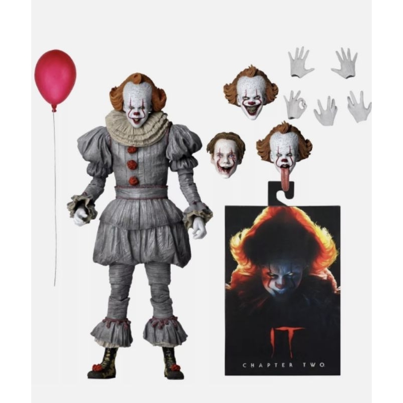 ของสะสมโมเดล ฟิกเกอร์ NECA IT Chapter 2 2019 Pennywise Deluxe Action Figure เปลี่ยนหัว มือได้ ขนาดสู