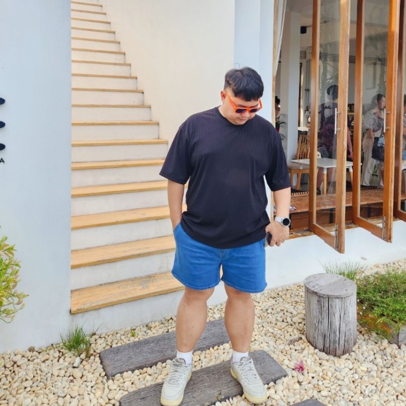 Plus-sized. ยีนส์ขาสั้นยืด100KG++