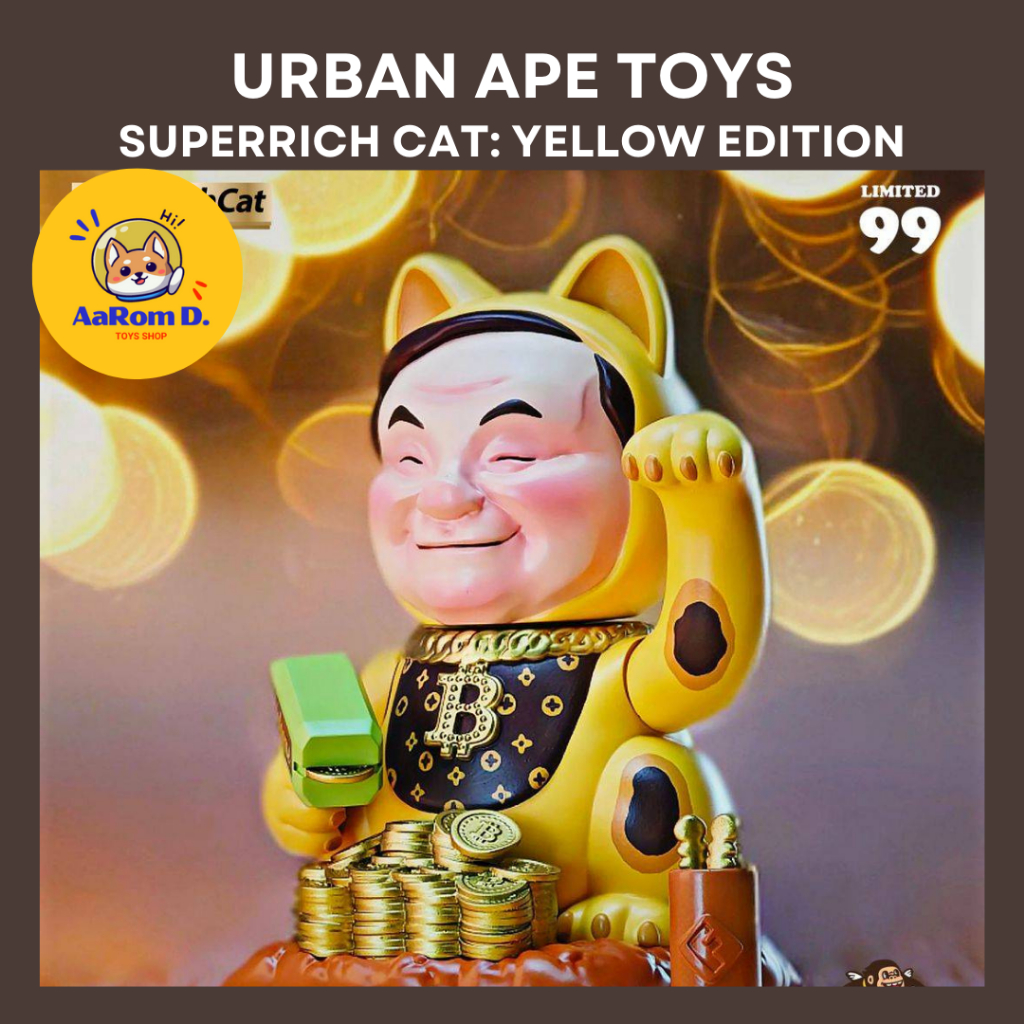 SuperRich Cat : Yellow Version แมวกวักสีเหลือง - Urban Ape Toy by Fatlane