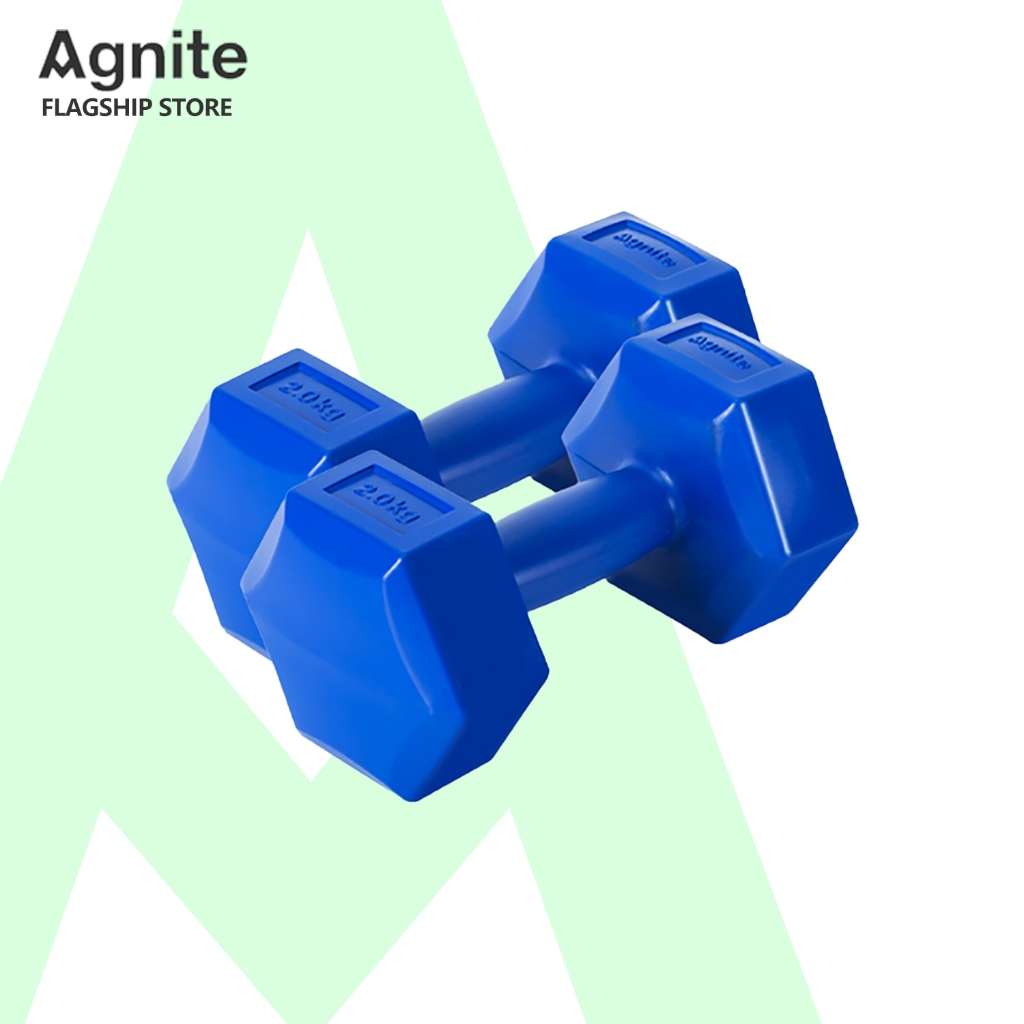 Agnite ดัมเบลออกกำลังกาย ดัมเบล ยกน้ำหนัก อุปกรณ์ฟิตเนส กันลื่น เหมาะสำหรับผู้ชายและผู้หญิง Dumbbell