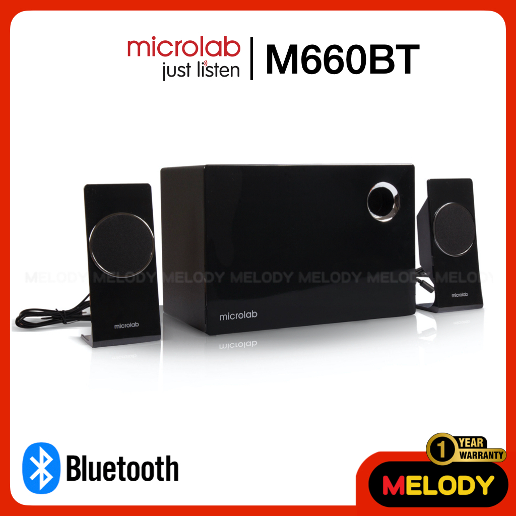 microlab M-660BT (สีดำ) ลำโพงบลูทูธ ลำโพงคอมพิวเตอร์ 2.1 รับประกันศูนย์ไทย 1 ปี