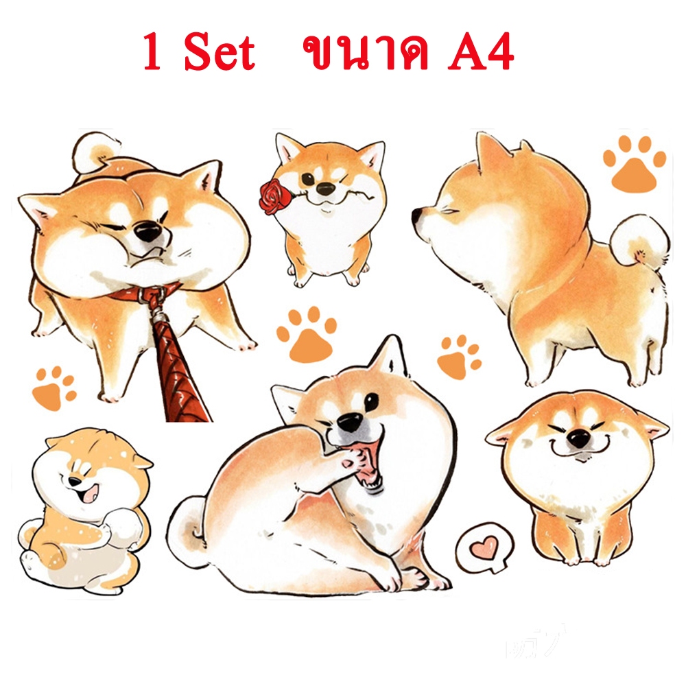 1 เซ็ท (ส่งจากไทย) สติ๊กเกอร์สัตว์เลี้ยง สติ๊กเกอร์ติดรถการ์ตูน สติ๊กเกอร์การ์ตูน ติดรถ ติดแอร์ ติดได้หลากหลาย สติ๊กเกอร
