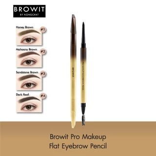 บราวอิท โปรเมคอัพ แฟลตอายบราว เพนซิล Browit Pro Makeup Flat Eyebrow Pencil (ดินสิเขียนคิ้วแบบหัวหมุน , เครื่องสำอาง)