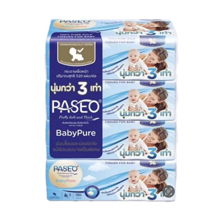 กระดาษทิชชู Paseo 1 แพ็ค 4 ห่อ ห่อละ 130 แผ่น