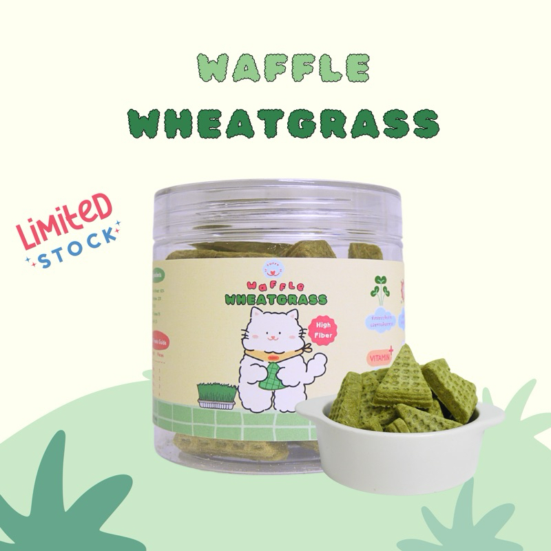 PUFFY Waffle Wheatgrass ขนมสำหรับน้องหมา น้องแมว เพื่อสุขภาพ ไม่ปรุงรส ไม่แต่งกลิ่น