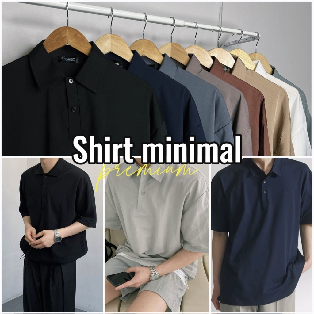 Shirt minimal(รุ่น2กระดุม) ผ้าพรีเมี่ยมไหมอิตาลี
