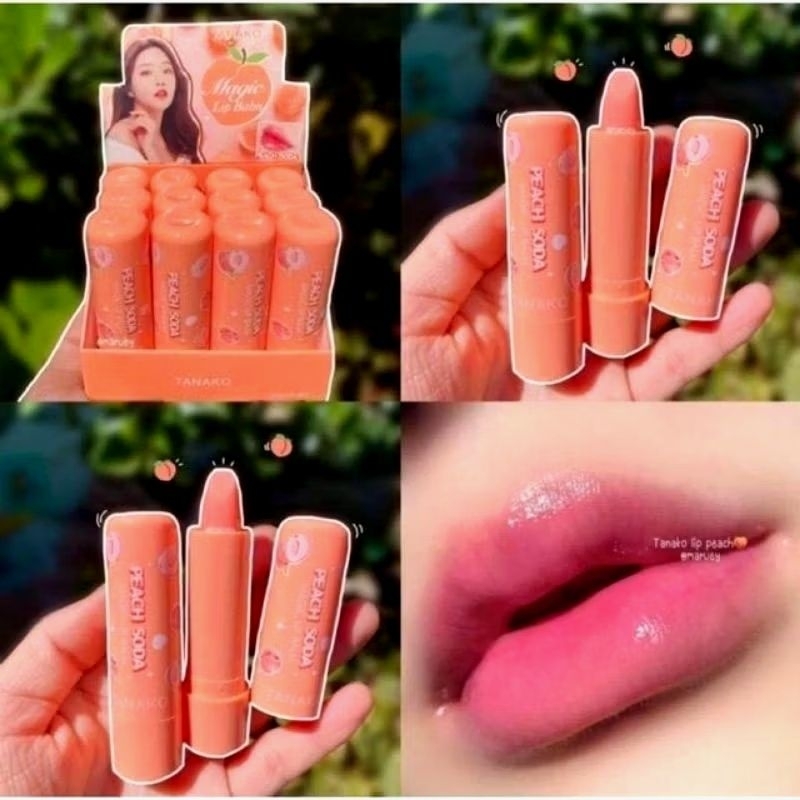 💄 ลิปมันเปลี่ยนสี กลิ่นพีช. ฮาซายา  Hasaya / ทานาโกะ Tanako (1แท่ง) ลิปบาล์ม​ ลิปบำรุงปาก