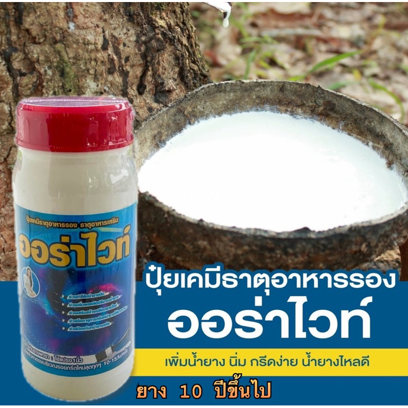 ออร่าไวท์ ปุ๋ยทาหน้ายาง(ฝาแดง)สูตร1 ขนาด 500 CC ทาได้1,300-1,500 ต้น
