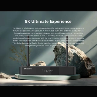 [ศูนย์ไทย PEAKHD] ZIDOO Z9X 8K Media Player ปี 2024 6GB/64GB CPU Amlogic S928X-K เครื่องเล่นไฟล์หนัง