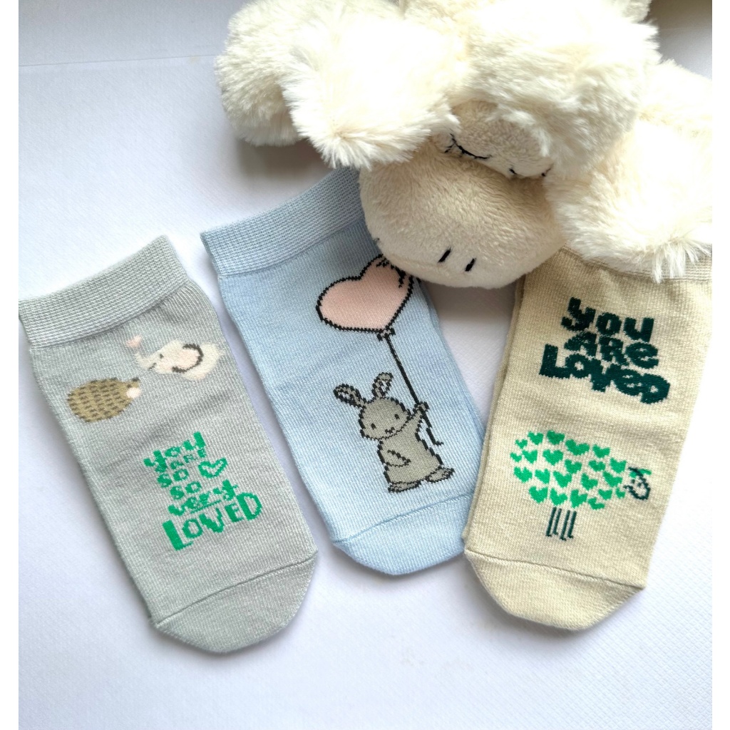 ถุงเท้าเด็ก เอลมีดาส elmidas ถุงเท้าเด็กรุ่น โซเลิฟ So Loved - 3 pairs pack