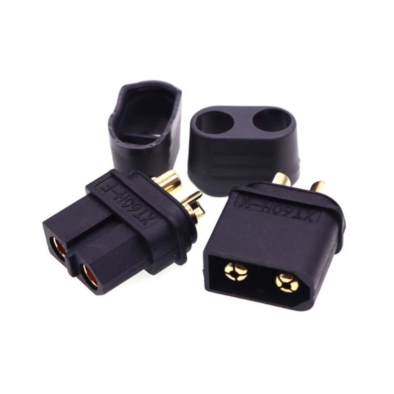 Xt60* ราคาต่อ 1 คู่*มีที่ครอบสายไฟในตัวใช้นำไป DIY เพื่อต่อสายไฟแบบถอดเสียบได้